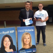 Michael campaigning during the Victorian State Election 2014