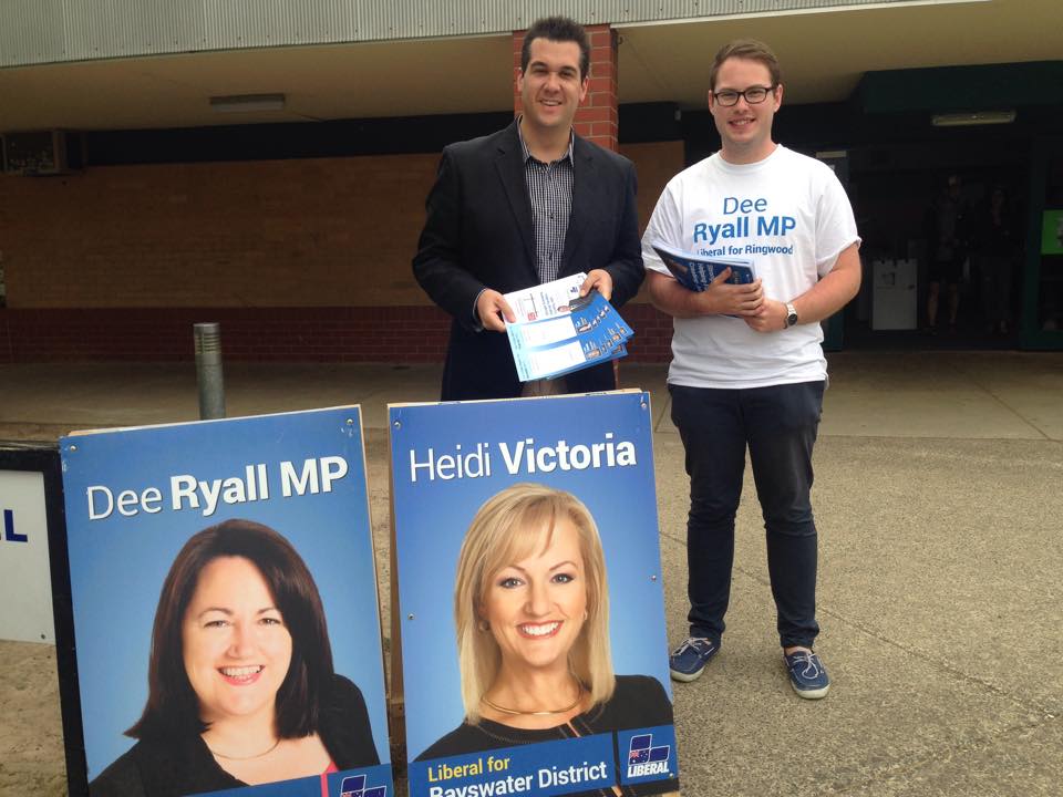 Michael campaigning during the Victorian State Election 2014