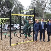 Michael Sukkar MP with students from Malborough Primary School at the opening of their Junior Playground