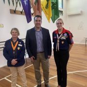 Michael Sukkar MP standing with members of the Maroondah District Scouts